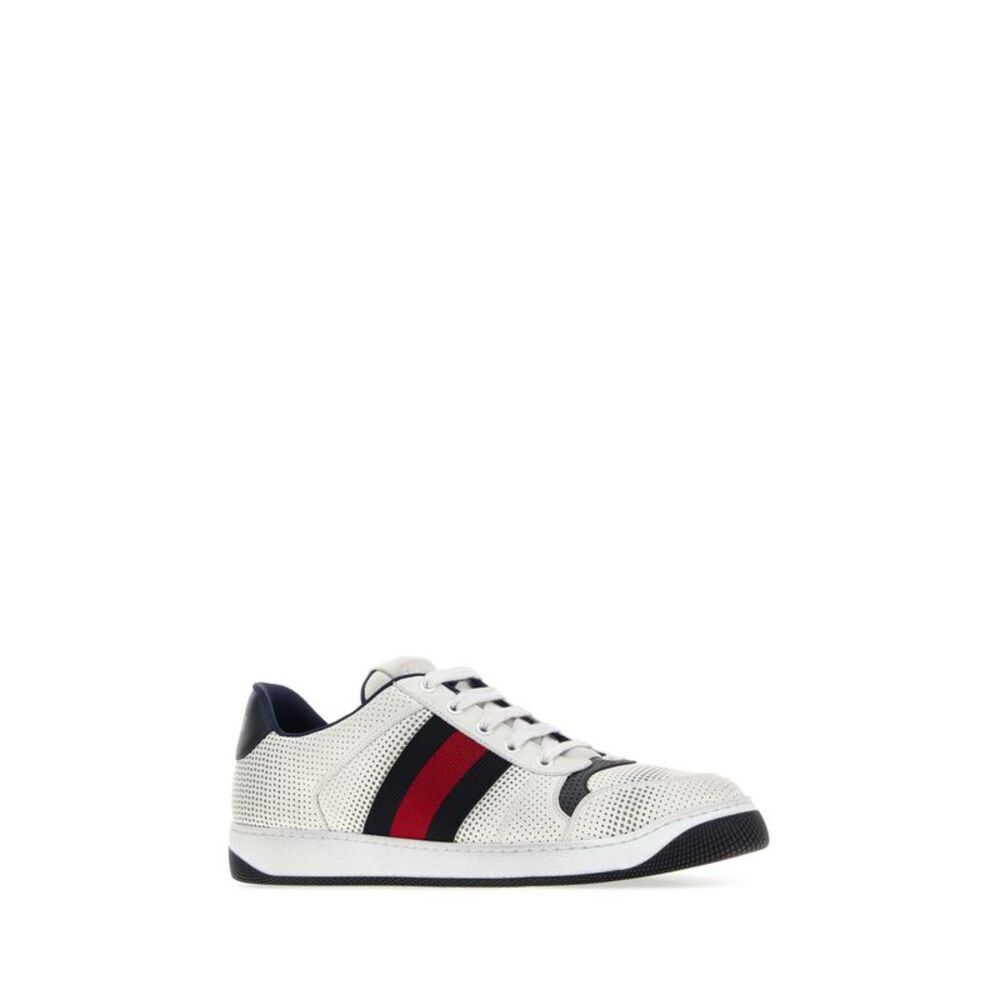 Gucci Men White Leather Screener Sneakers - Picture 2 of 2
